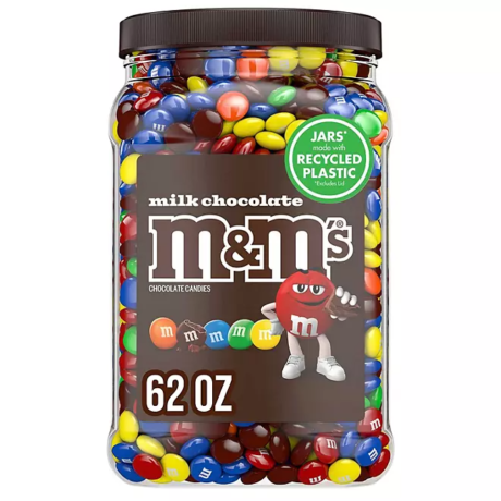 M&M-S Milk Chocolate Candy. 62 oz.