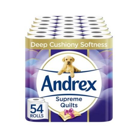 【2024 Special Deals + Free Shipping】Andrex 54 Rolls Supreme Quilted Toilet Paper Roll - toilet paper